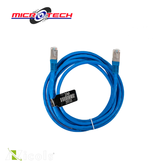 PATCH CORD NICOLS CATEGORÍA 6 FTP BLINDADO 3 METROS AZUL
