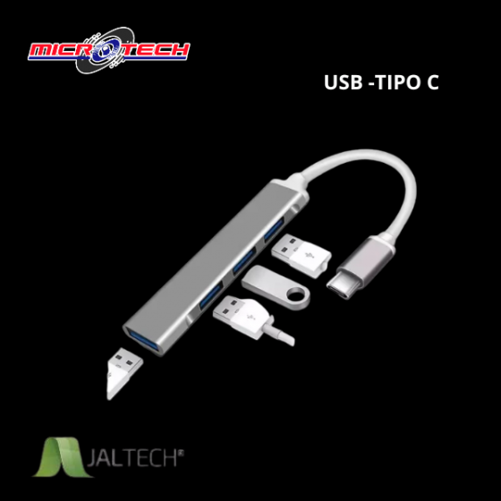 HUB USB TIPO C  A USB 3.0 4 PUERTOS ALUMINIO - C809