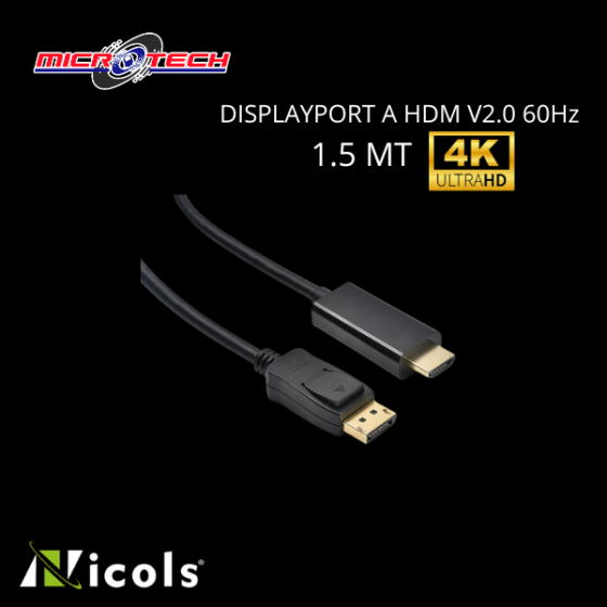 CABLE DP A HDMI VERSION 2.0...