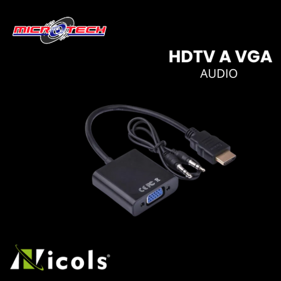 CONVERTIDOR NICOLS HDMI A VGA CON AUDIO