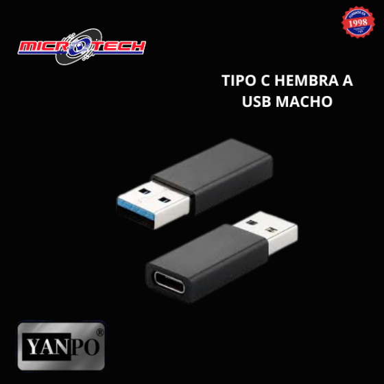 CONVERTIDOR TIPO C HEMBRA USB 3.0 MACHO