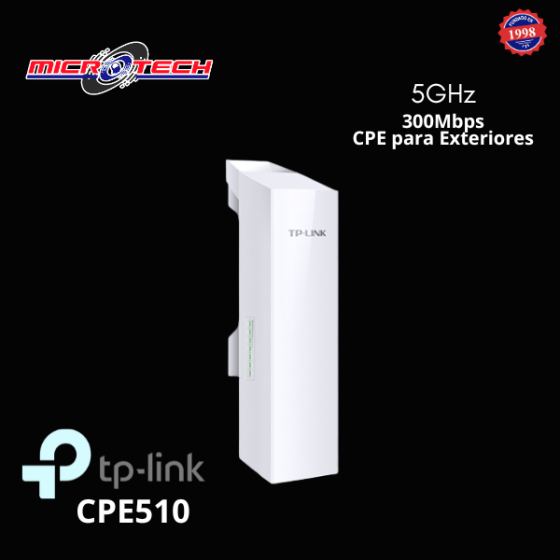 CPE PARA EXTERIOR TP-LINK DE 13DBI EN 5GHZ A 300MBPS - CPE510