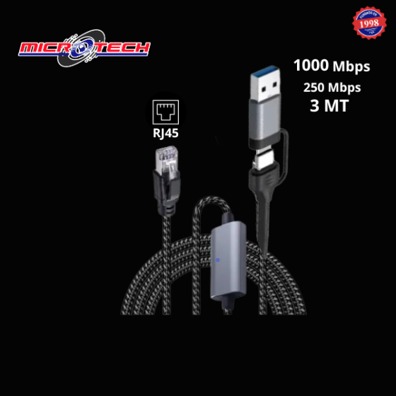 CABLE USB/TIPO C A RED RJ45...