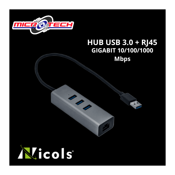 HUB USB 3.0 . PUERTOS USB+RJ45